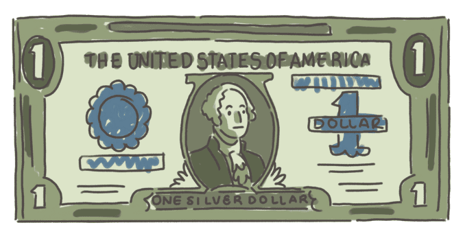 Billete de Papel de un dólar
